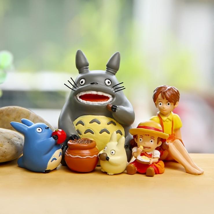 Mô hình Totoro và các bạn ăn hạt dẻ dùng trang trí tiểu cảnh, terrarium, DIY