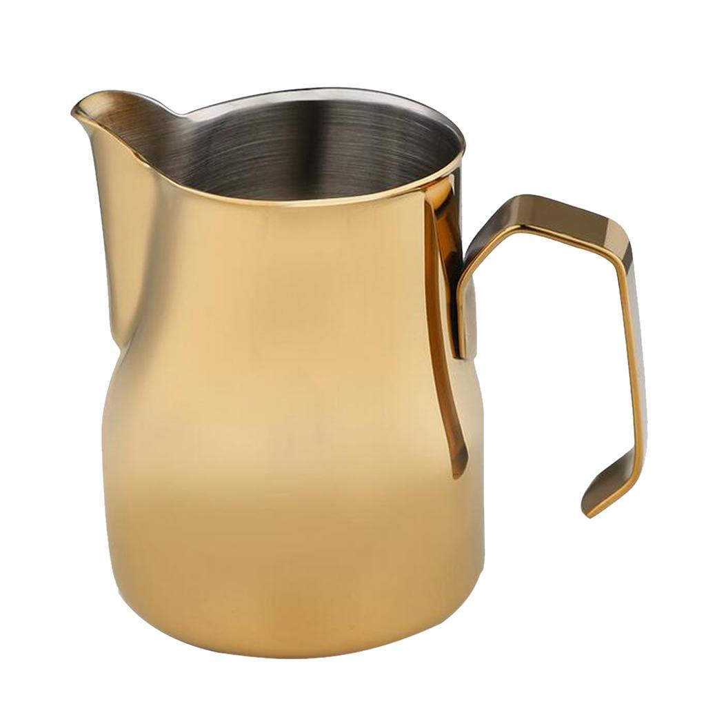 Stainless Steel Coffee Frothing Milk Jug Pull Flower Cylinder Cup