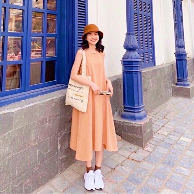 Đầm váy suông hồng ruốc