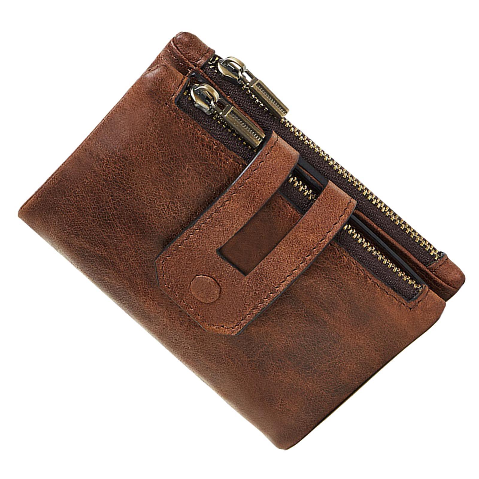 Soft RFID Blocking Women Men Wallet ,with Snap Zip ,Multi Card Case ,Cowhide Bifold Credit Card Holder ,Coin Pocket
