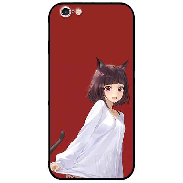 Ốp lưng in cho Iphone 6 Plus/ 6s Plus Mẫu Cô Gái Tai Mèo