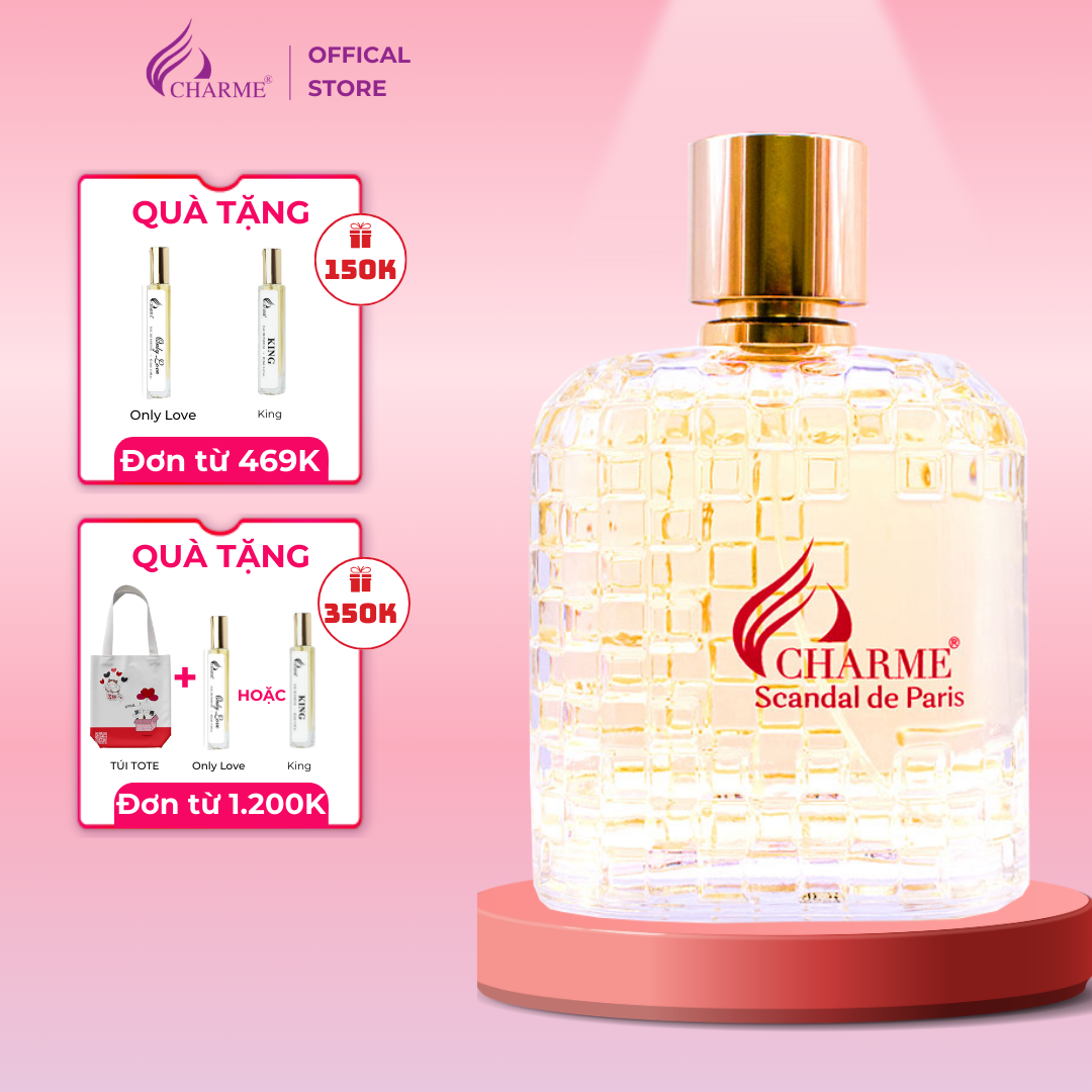 Nước hoa nữ sang trọng, Charme Scandal De Paris, quyến rũ, sang trọng, lưu hương nồng nàn, 100ml