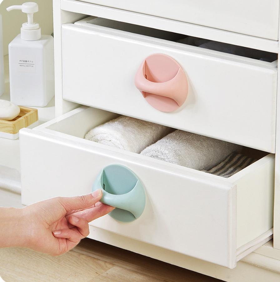 8 miếng Tay cầm kéo phụ trợ Tay cầm tròn tay cầm tự dính vào tay cầm cửa ngay lập tức
