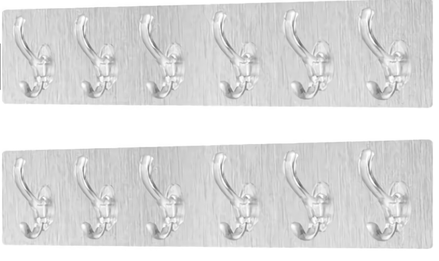 Thanh Móc Treo Đồ 6 Móc Siêu Dính Dán Tường Nhà Tắm, Nhà Bếp, Tủ Quần Áo - Tặng dây nâng nắp bồn cầu silicon
