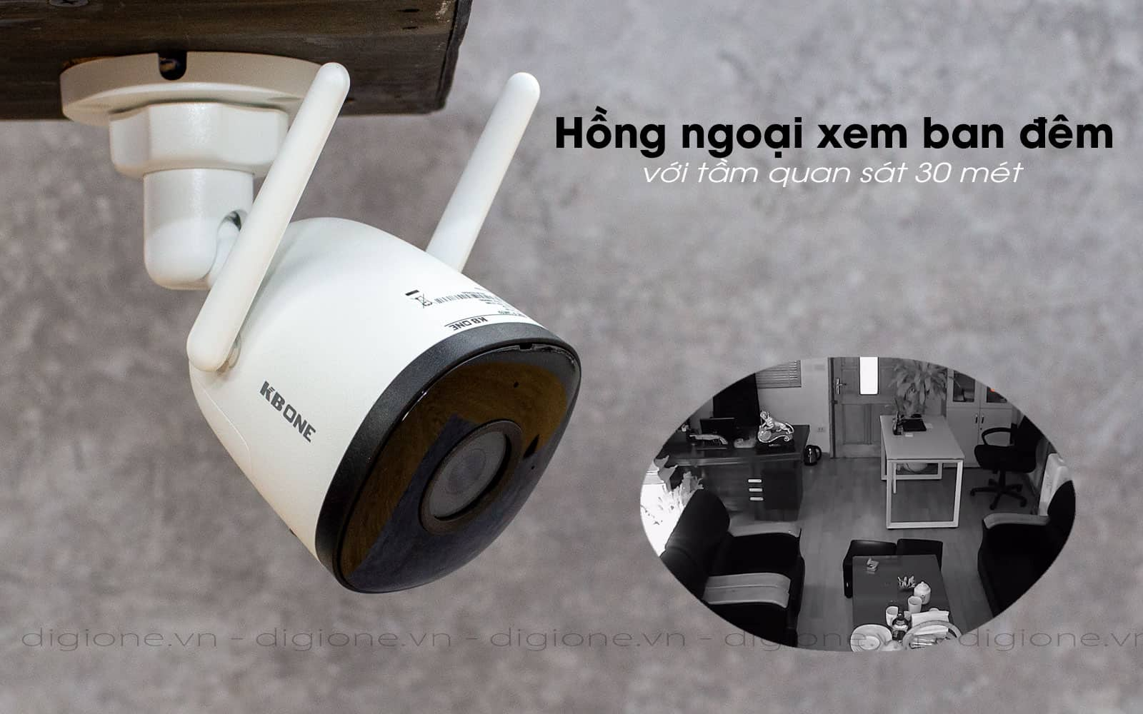 Camera wifi quan sát ngoài trời KBone KN-B21, B21F, B21FL - Hàng chính hãng