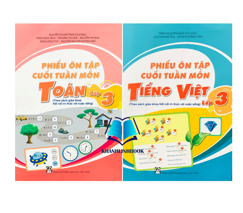 Sách - Combo phiếu ôn tập cuối tuần môn toán + tiếng việt + tiếng anh 3 ( kết nối )