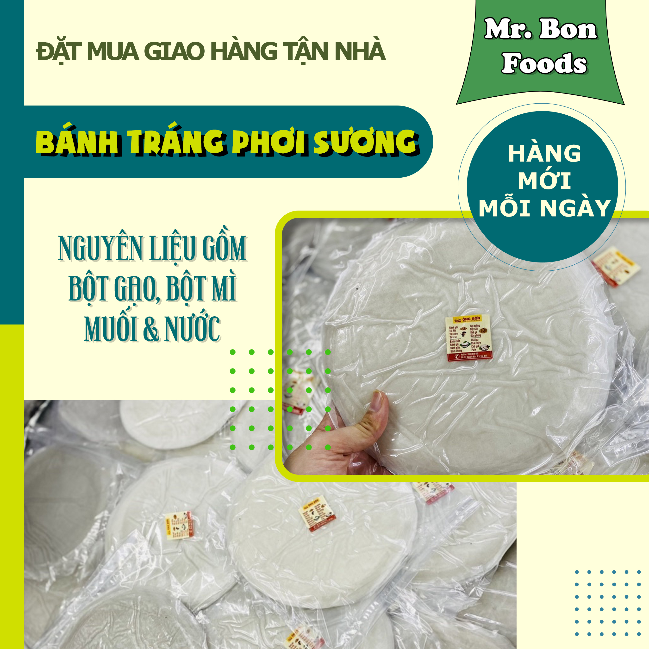 Bánh Tráng Phơi Sương Loại Mỏng Dẻo - Bánh Mới, Loại Ngon Đặc Biệt