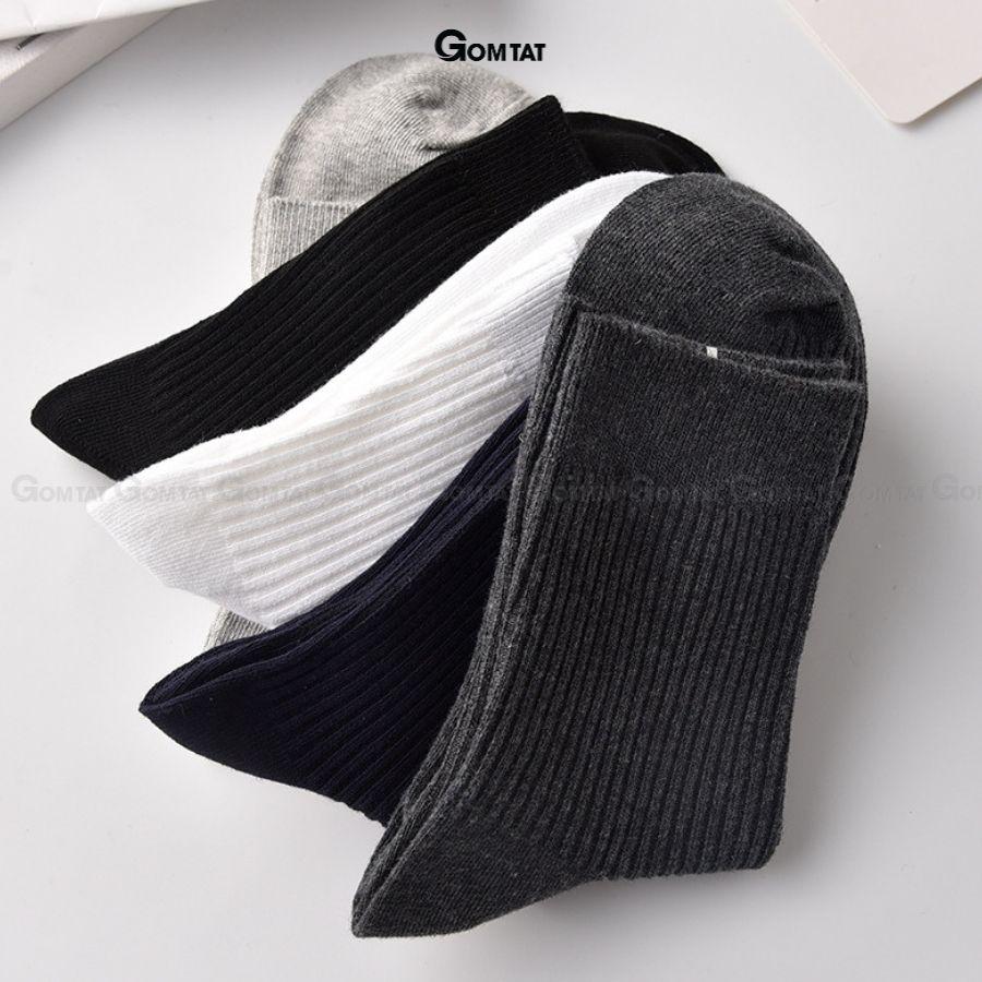 Tất cổ cao nam nữ trơn màu chất liệu cotton cao cấp, vớ cao cổ unisex hút ẩm thoáng khí, êm chân -CAOTRON-FIVE-2001-1DOI