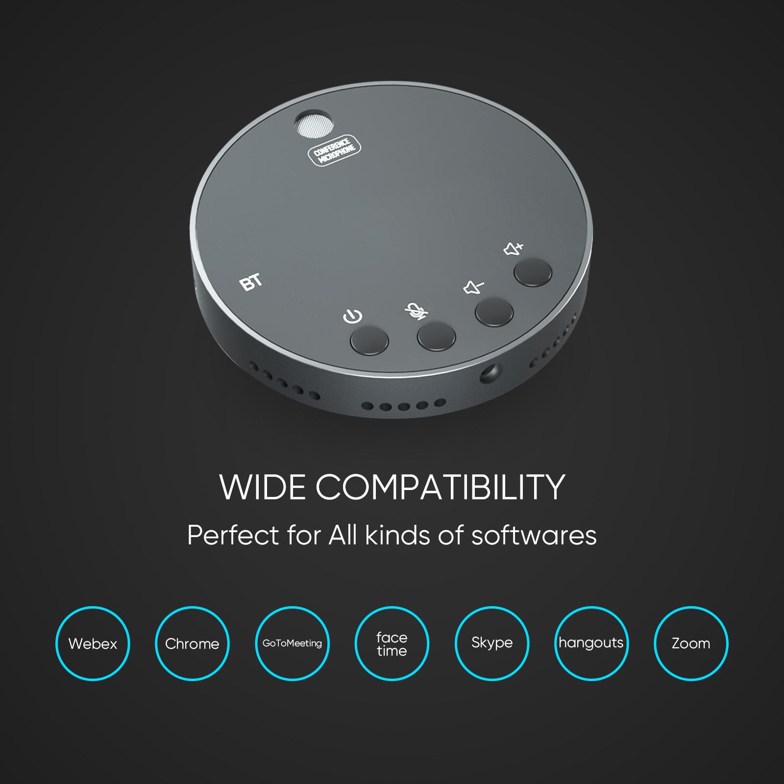 Y08 Desktop USB Conference Speakerphone BT Microphone 360° Omnidirectional Condenser Plug & Play PC Computer Mic