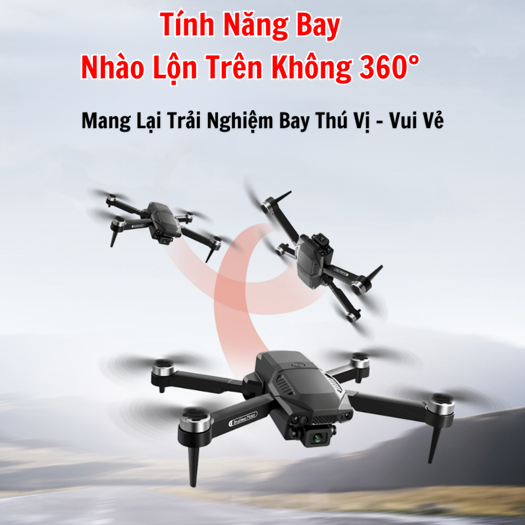 Máy bay Flycam mini 4k giá rẻ Drone F198 có 2 camera kép HD động cơ không chổi than siêu bền chịu mọi va đập, nhào lộn 360 độ Tặng túi đựng chống sốc - Hàng chính hãng