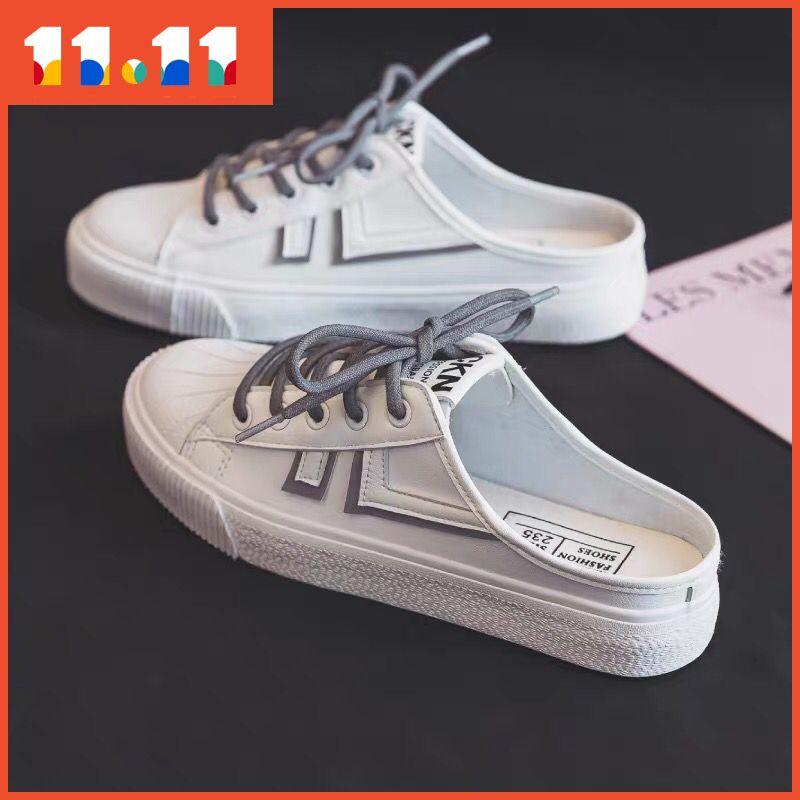 Giày lười vải canvas thời trang mùa thu mới 2021 cho nữ