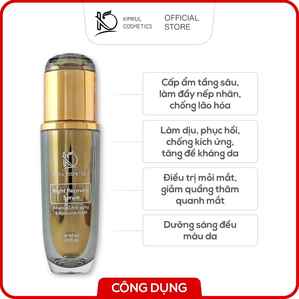 Bộ 2 sản phẩm chống lão hóa bảo vệ da KimKul gồm Serum Night Recovery và Perfect Skin 30+