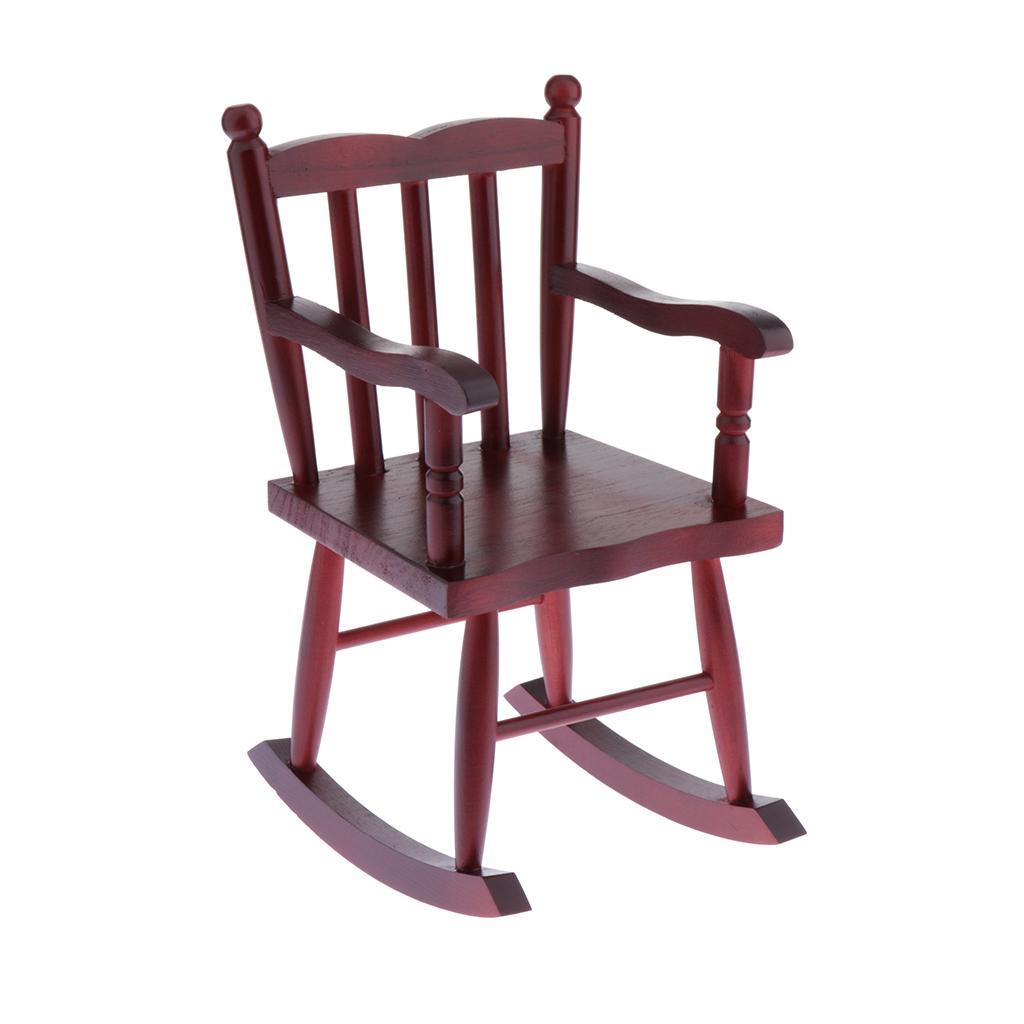 1/4 Scale BJD Miniature Furniture Wooden Rocking Chair for Dolls House