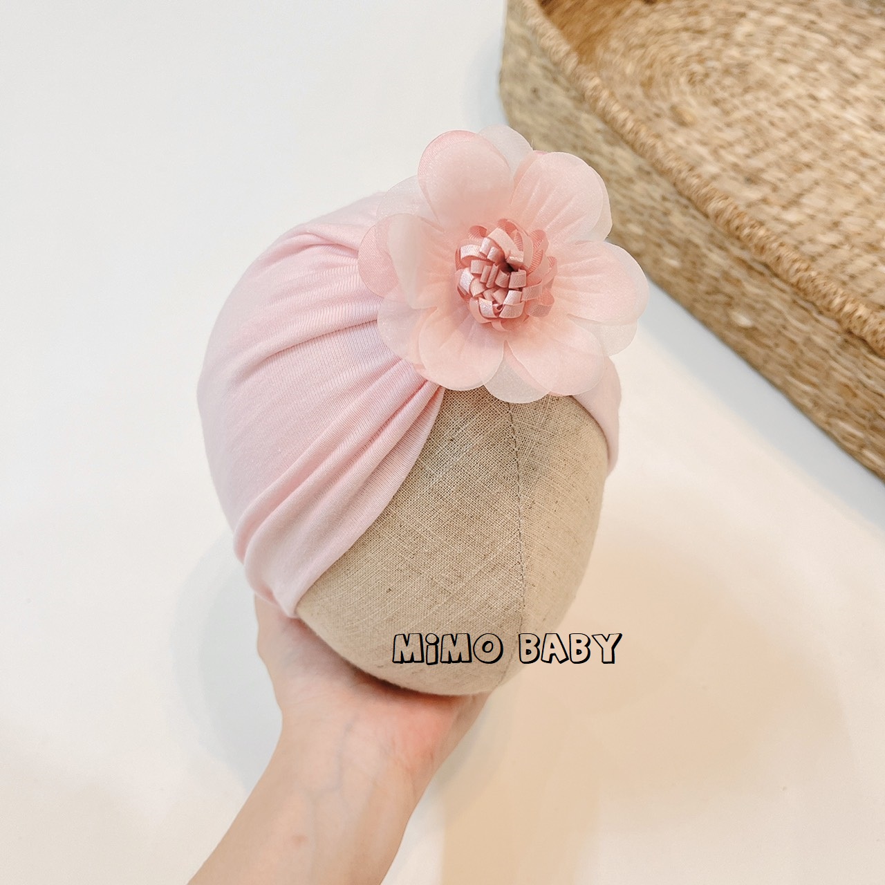 Mũ turban hồng baby MTB91 Mimo Baby