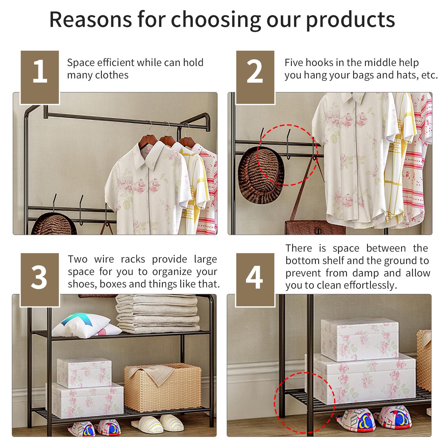 Giá kệ treo quần áo bằng Thanh thép cacbon