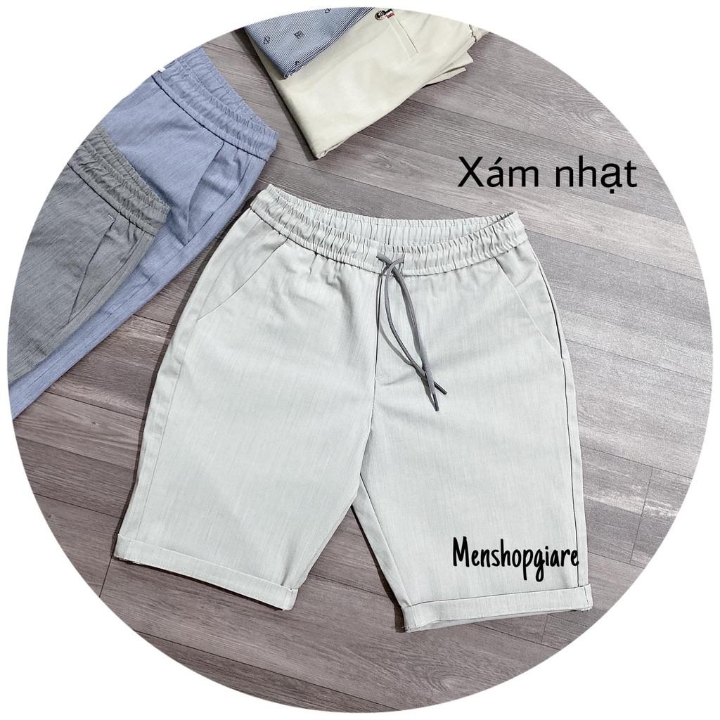 Quần Short Kaki Nam Lưng Thun Co Giãn Chuẩn Sịn, kaki gân