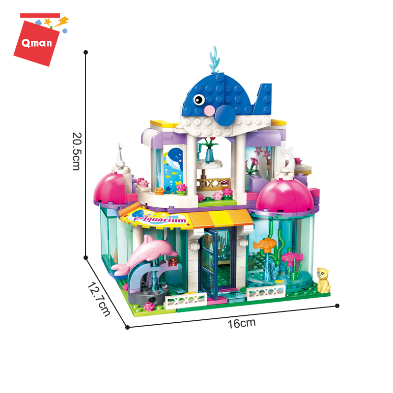 Đồ chơi lắp ráp xếp hình Qman 2012 - Thuỷ cung cá voi xanh - Dành cho bé gái từ 6 tuổi