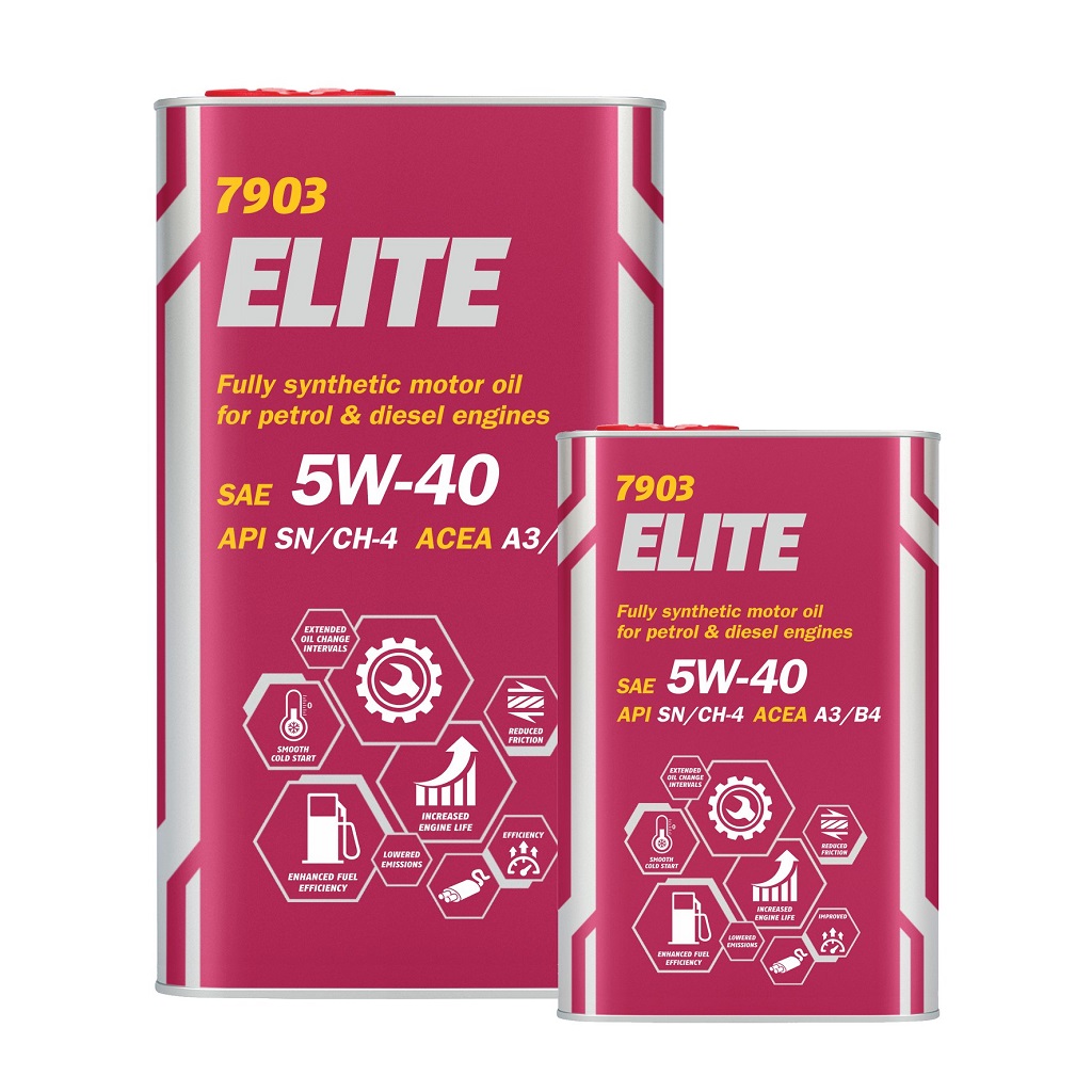 Nhớt MANNOL 7903 Elite 5W-40 SN/CH-4 A3/B4 Tùy Chọn 1L | 4L Tổng Hợp Toàn Phần Cao Cấp Chứa Ester Đa Năng Cải Tiến