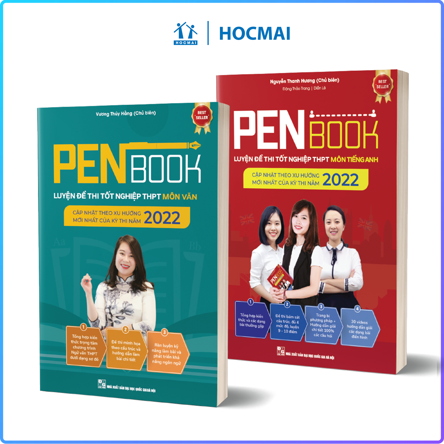 Combo 2 cuốn - PENBOOK Luyện đề thi Tốt nghiệp THPT - Bộ 2 môn Văn, Anh