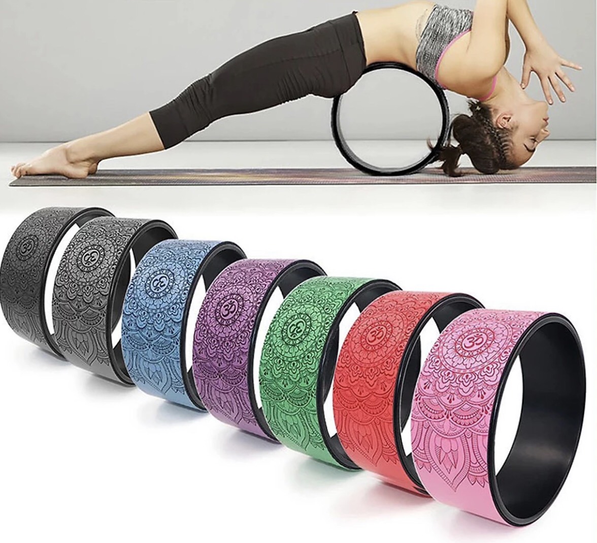 VÒNG TẬP YOGA PU CỠ 33*14CM KHUNG NHỰA ABS  CHỊU LỰC 300kg BỌC PU IN HOA VĂN ẤN ,THẨM MỸ ĐẸP,SANG TRỌNG,CHỐNG TRƠN TRƯỢT 100