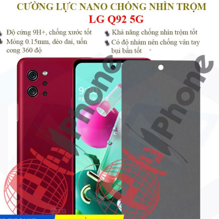 Dán chống nhìn trộm dành cho LG Q92 5G - Dán Cường lực dẻo nano