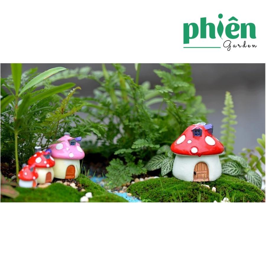 Nhà nấm nhiều màu trang trí tiểu cảnh, sen đá, terrarium, Phụ kiện Tiểu cảnh mini