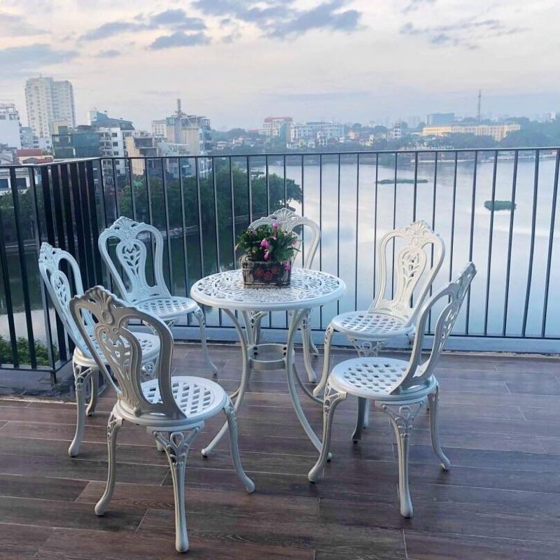 Bộ bàn ghế nhôm đúc, bàn ghế sân vườn, bàn ghế ngoài trời