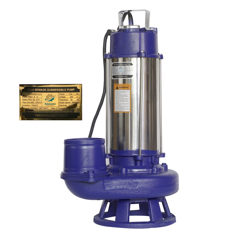 Máy bơm chìm nước thải 2.2Kw Thân INOX 304 NAGAKI Bảo hành 1 năm, Máy bơm nước chìm, Máy Bơm tõm