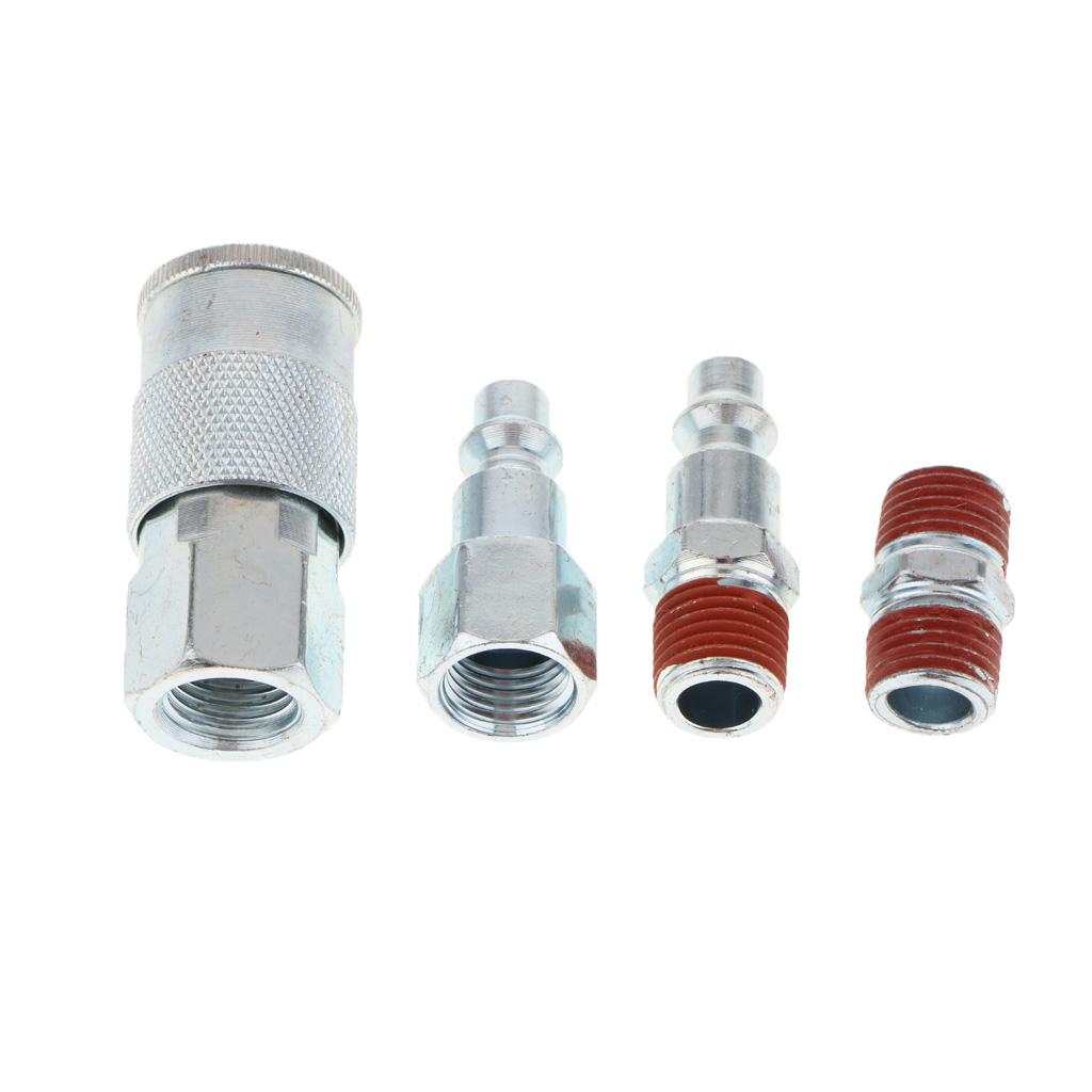 4pcs Universal Quick Release Coupler Set 1/4" Air Hose Connector Fitting NPT