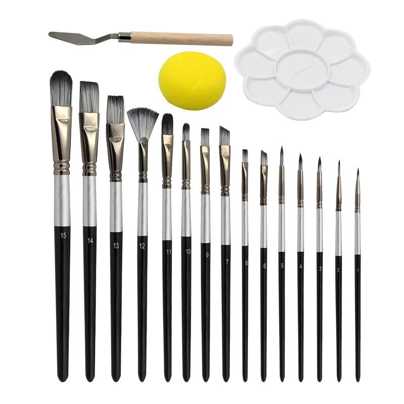 Bộ Cọ Vẽ 18 Món, Bộ Cọ Nghệ Thuật, Công Cụ Tô Màu, Bảng Màu Có Tay Cầm Hình Tam Giác Tiện Dụng Và Hộp Du Lịch Cho Trẻ Em, Người Lớn, Người Mới Bắt Đầu Và Chuyên Gia
