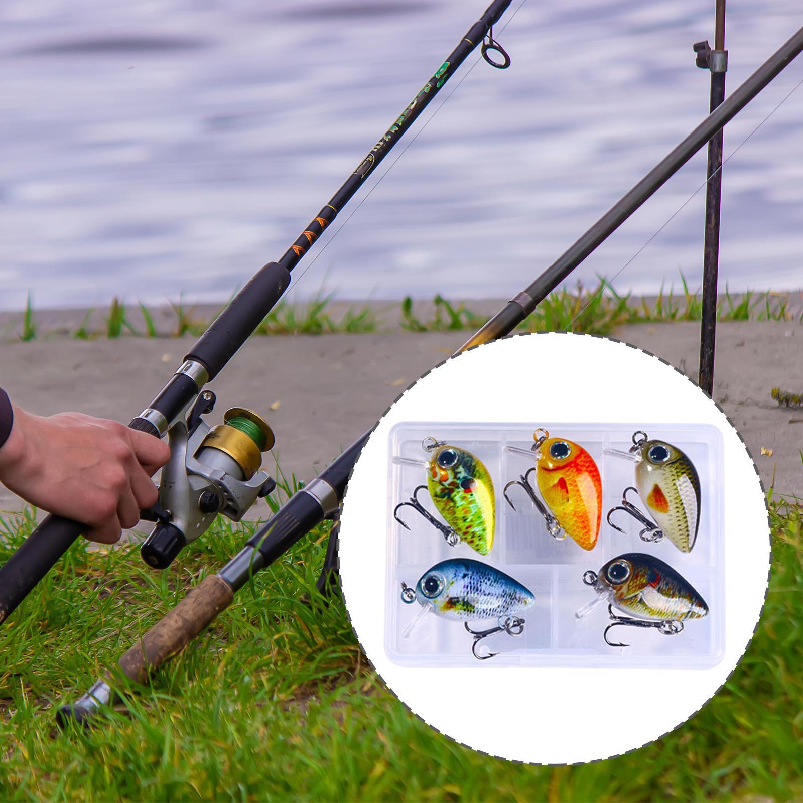 5Pcs Mini Crankbait Fishing Lures  Lures 1.5G with Box Lifelike Artificial Fishing  Swimbait for Walleye Perch Redfish Bass Boat