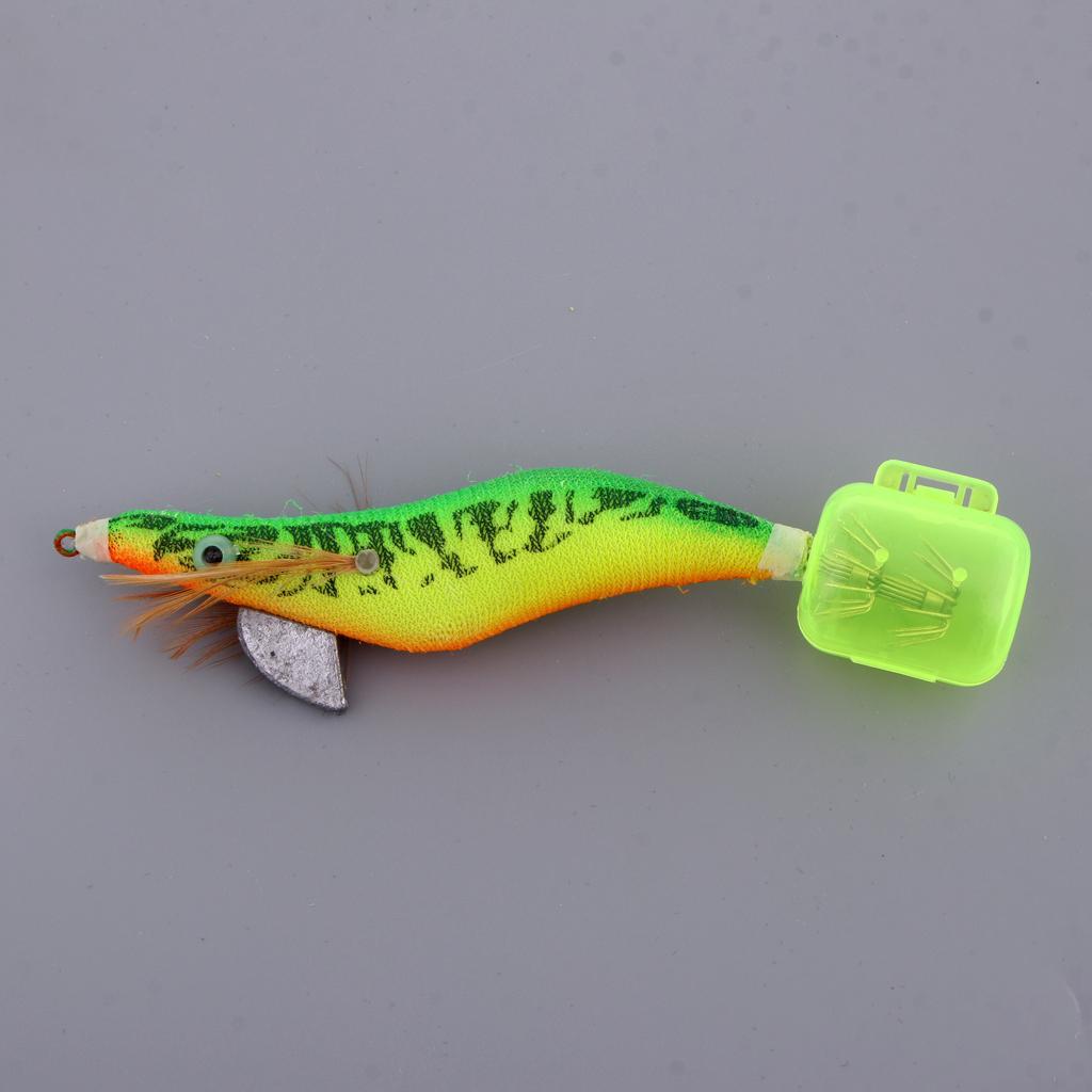 2-4pack 3.0# Squid Jigs Luminous Fishing Lures Artificial Baits Shrimp Color A