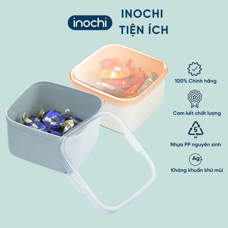 Hộp trữ đồ khô Hokkaido nhựa nguyên sinh kháng khuẩn an toàn - CHÍNH HÃNG INOCHI ( Tặng kèm khăn lau tay pakasa)