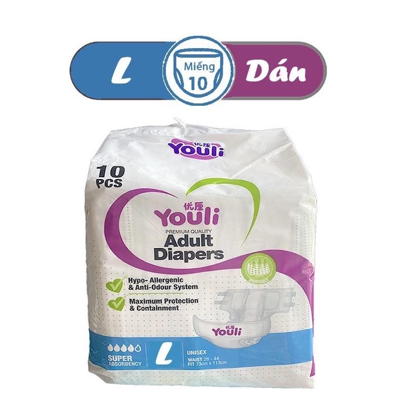 Tã/Bỉm Youli dán/quần Người Già M10/L10 cao cấp