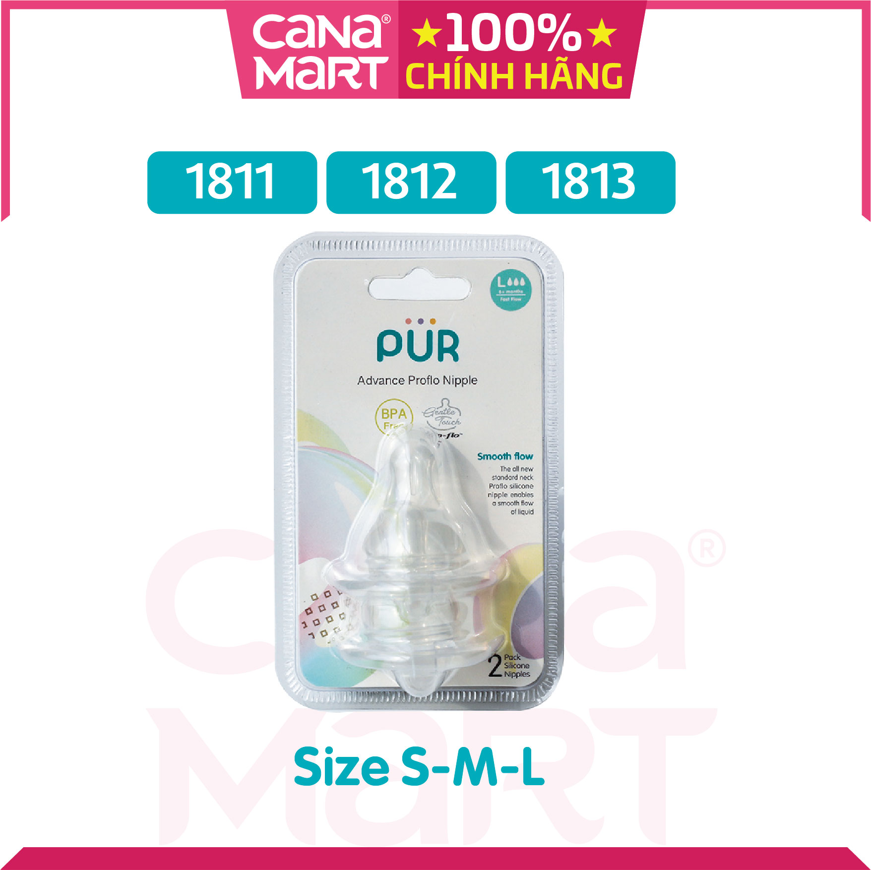 Set 2 núm ti cho bình PUR Advanced (size M) (1812)