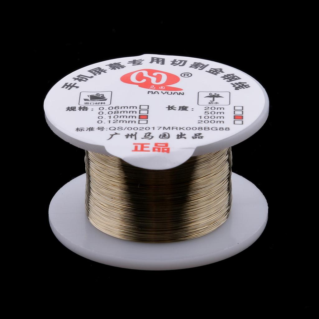 2 Pieces High Hardness Gold Alloy Wire LCD Separator Screen Glass Cutting Separation Line Repair for iPhone for SAMSUNG HTC Huawei and Many Other Smart Phones 100 m Length