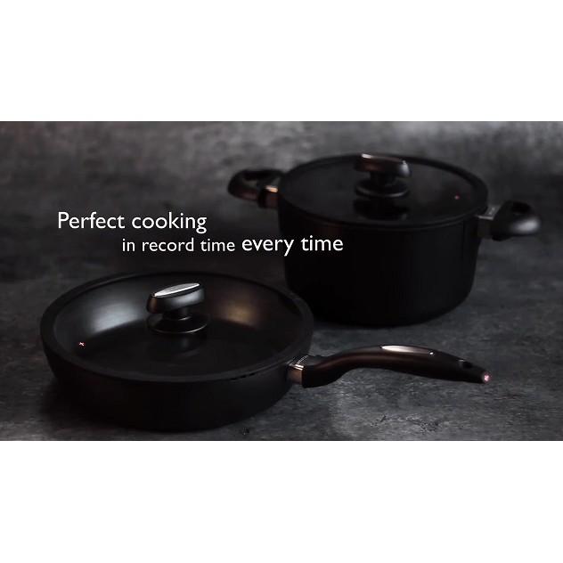 Chảo chống dính đáy từ có nắp IQ 24cm dùng từ, lò nướng, bảo hành chống dính 3 năm, sản xuất Đan Mạch 64102400