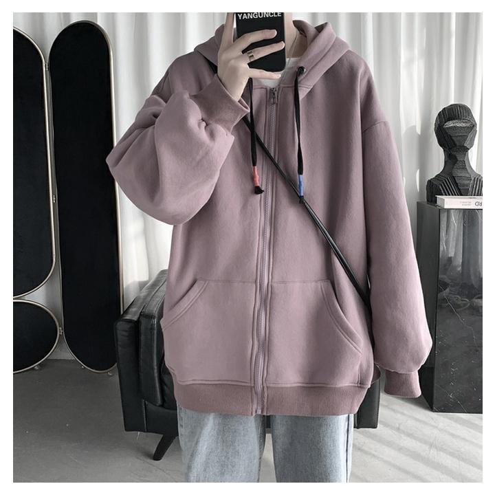 Áo Hoodie nam nữ, áo nỉ có khoá kéo chất liệu cao cấp from rộng phong cách Hàn Quốc