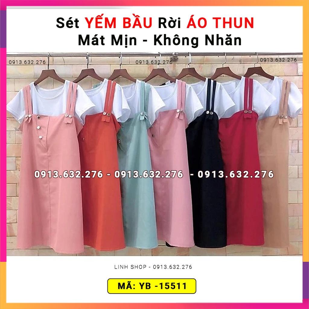 Sét YẾM BẦU Rời ÁO THUN, Đầm Bầu yếm, Váy Yếm Bầu