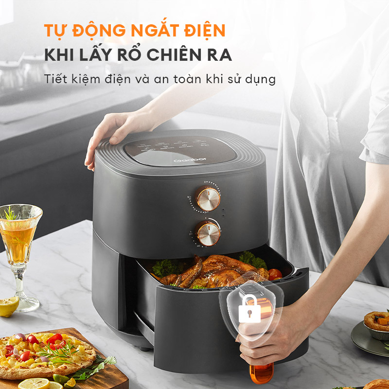 Nồi chiên không dầu GAABOR GA-M6A dung tích 6 lít công suất mạnh 1700W - Hàng chính hãng