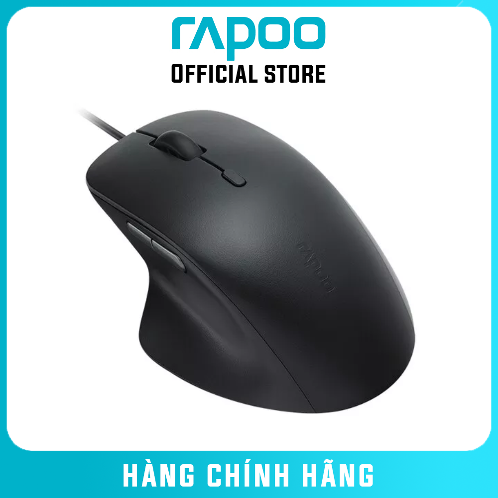 Chuột Quang Có Dây Rapoo N500 - Kiểu dáng công thái học- Hàng chính hãng