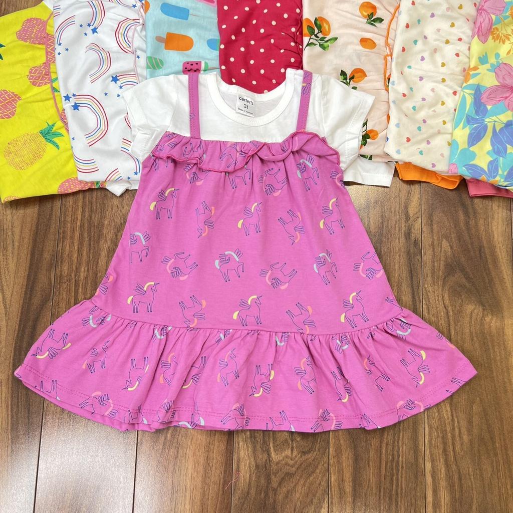 Đầm váy mùa hè cho bé gái size 5-18kg chất thun cotton mềm mịn mát