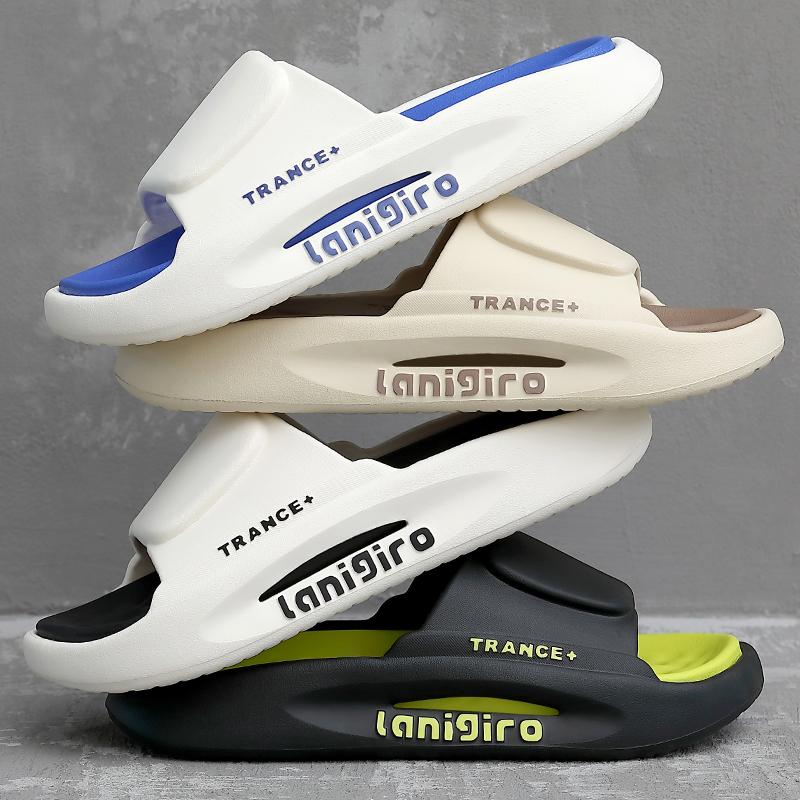 2023 MỚI MEN MEN SLIPPERS Sandal mềm thoải mái giày bình thường Giày nhẹ Eva Flat Flat không trượt Sandal Color: B-Green Shoe Size: 36-37