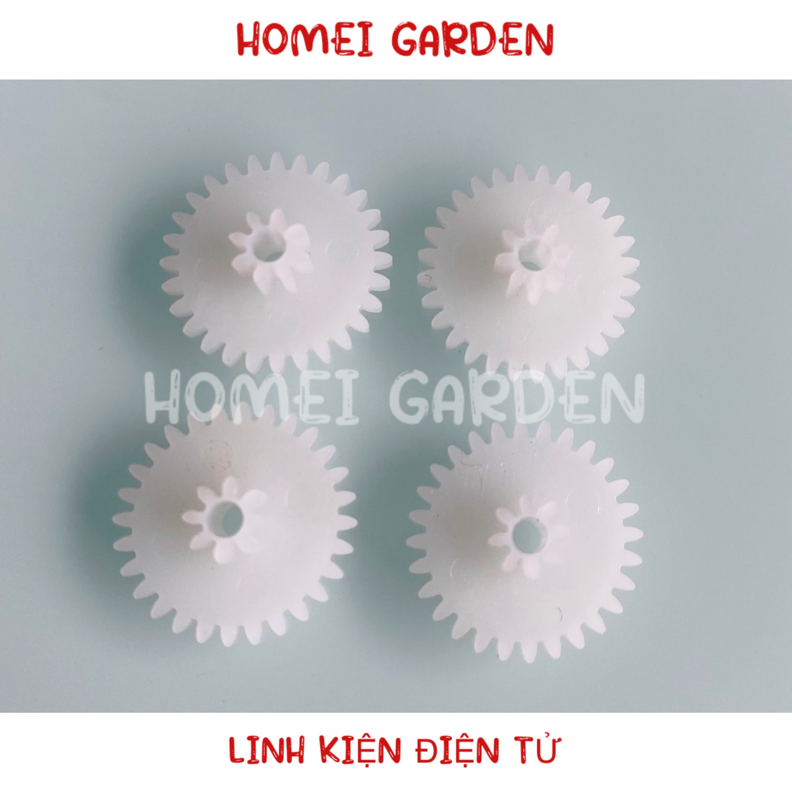 4 bánh răng nhựa 2 tầng 28 răng 8 răng trục 2mm dùng để chế tạo DIY - HM0170