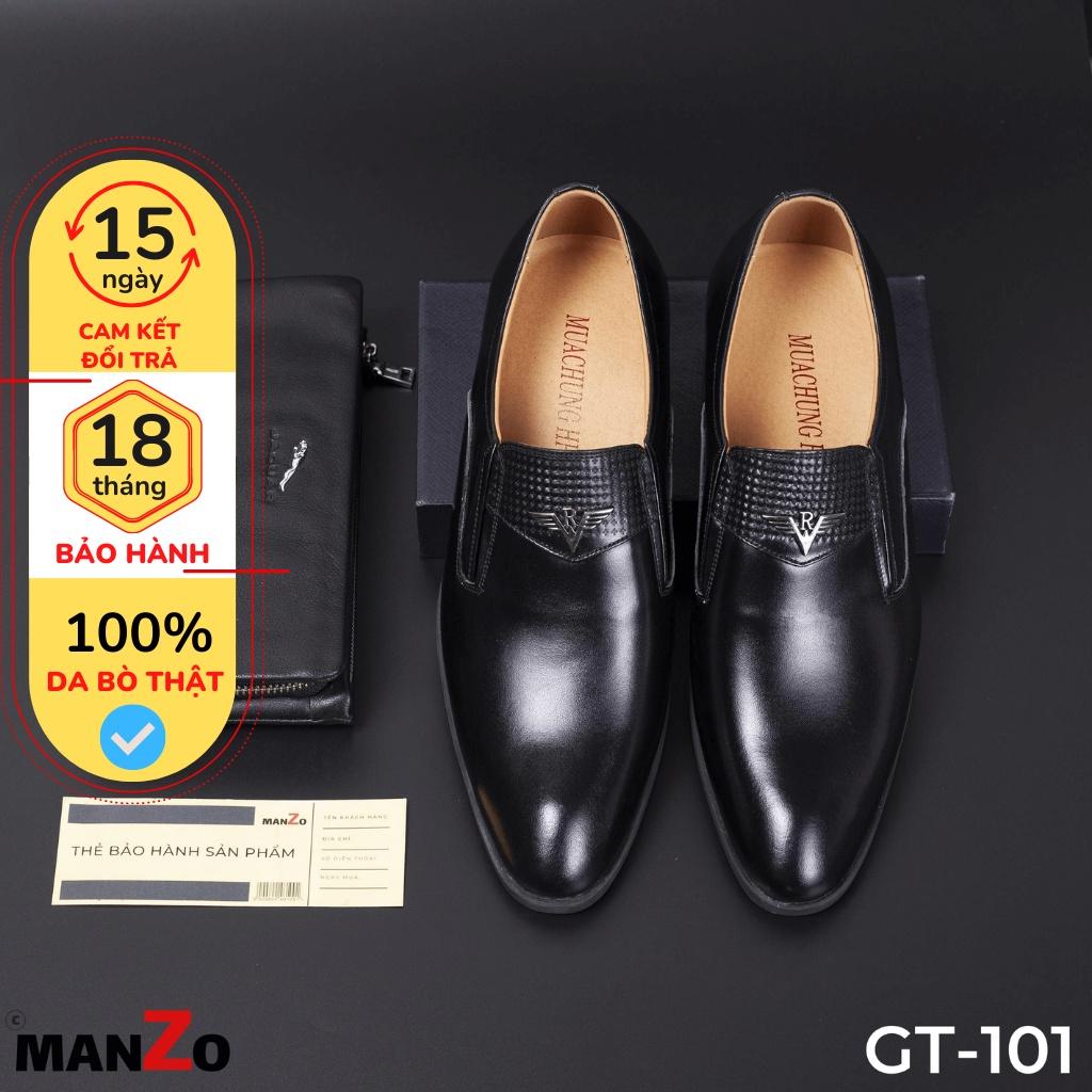 Đen và nâu - Giày Công sở tăng chiều cao da bò thật – Manzo store – GT101