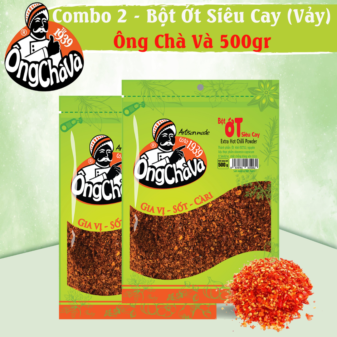 Combo 2 Túi Bột Ớt Siêu Cay Ông Chà Và 500g