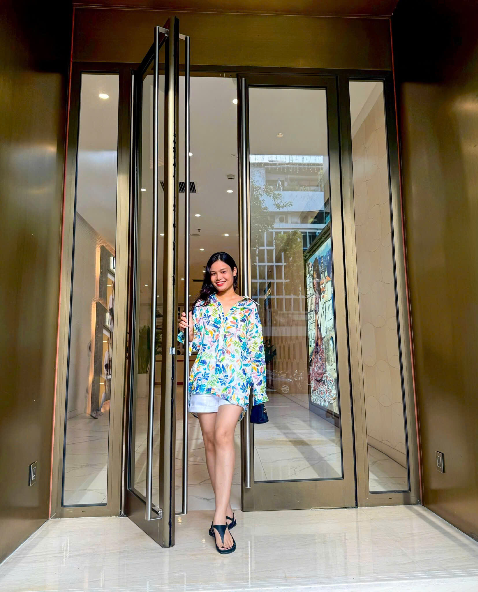 Áo Sơ Mi Oversized Linen Diệp Top175Floral thời trang thiết kế Hity
