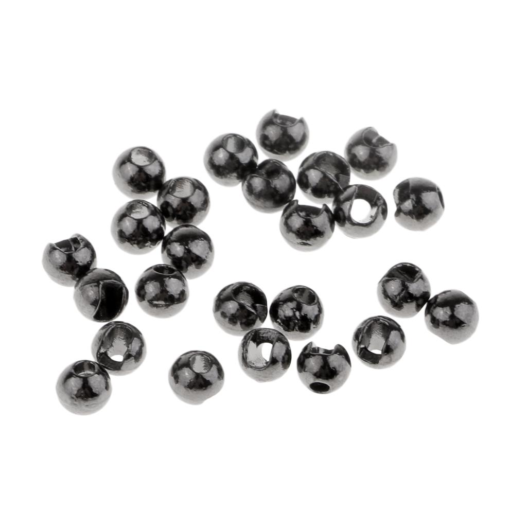 50pcs Tungsten Slotted Fly Tying Beads Nymph Head Eyes Round Ball Beads 2.8mm