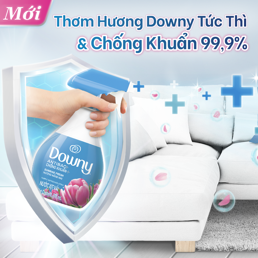 Combo Tiết Kiệm 3 Xịt Vải DOWNY Hương Nắng Mai/Huyền Bí/Đam Mê Chai 370ML x3