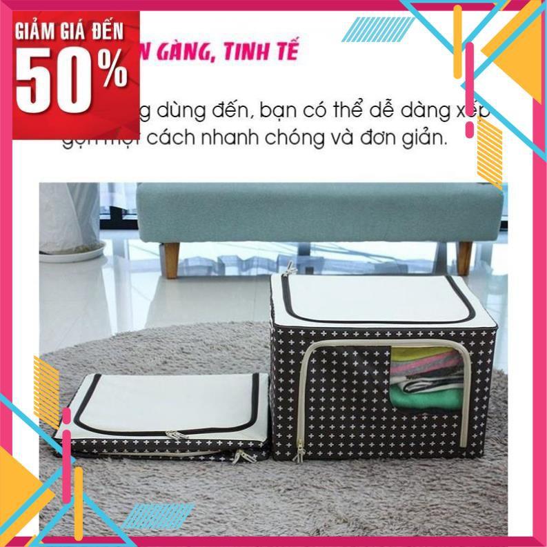 Hộp đựng quần áo chăn màn đa năng thông minh màn túi bằng vải khung thép kim loại gấp xếp gọn size lớn